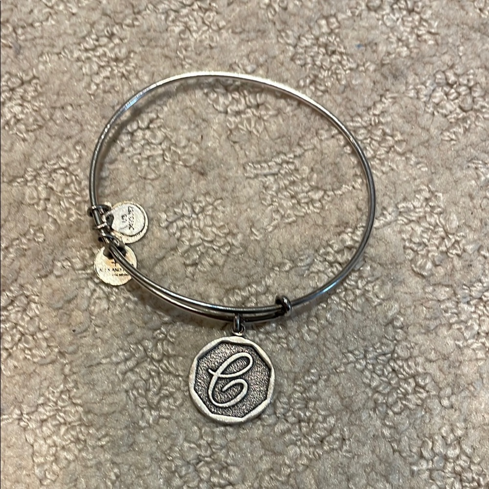 Alex and Ani Silver Initial Charm Bracelet